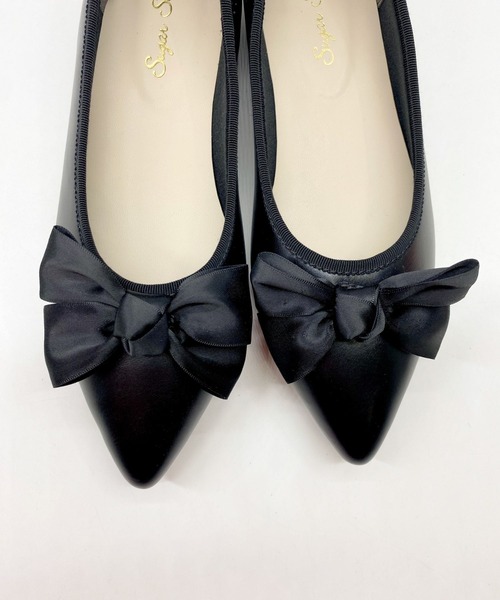Sugar Sugar（シュガーシュガー）の「【SUGAR SUGARシュガーシュガー】ポインテッドリボンフラットパンプス（パンプス・レディース・アイボリー/ブラック/ブラック系その他・S/M/L/LL）」の11枚目の写真