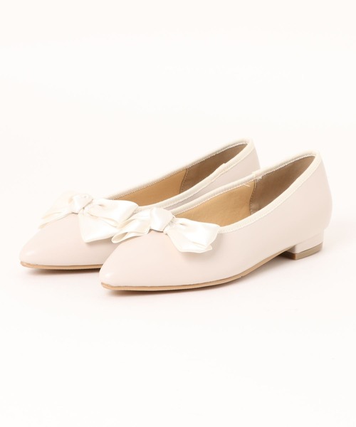 Sugar Sugar（シュガーシュガー）の「【SUGAR SUGARシュガーシュガー】ポインテッドリボンフラットパンプス（パンプス・レディース・アイボリー/ブラック/ブラック系その他・S/M/L/LL）」の13枚目の写真