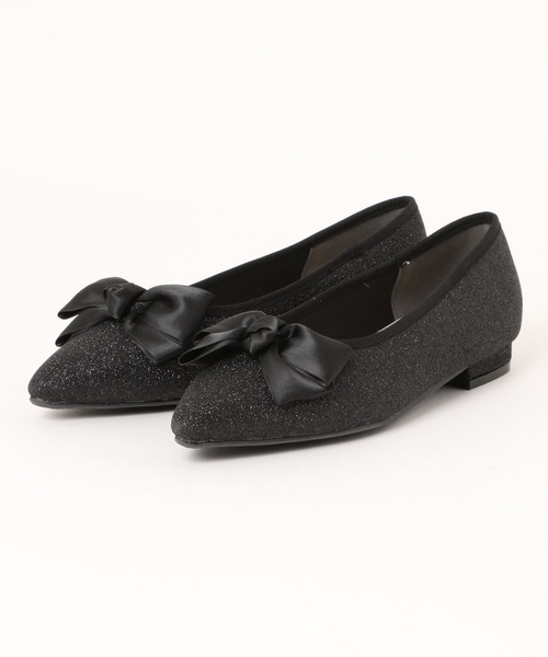 Sugar Sugar（シュガーシュガー）の「【SUGAR SUGARシュガーシュガー】ポインテッドリボンフラットパンプス（パンプス・レディース・アイボリー/ブラック/ブラック系その他・S/M/L/LL）」の17枚目の写真