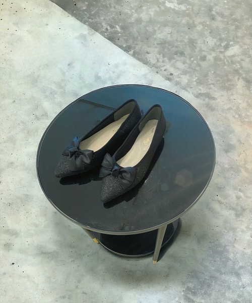 Sugar Sugar（シュガーシュガー）の「【SUGAR SUGARシュガーシュガー】ポインテッドリボンフラットパンプス（パンプス・レディース・アイボリー/ブラック/ブラック系その他・S/M/L/LL）」の20枚目の写真