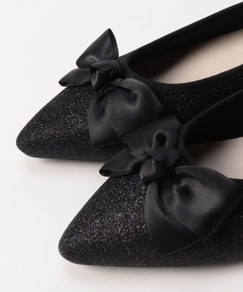 Sugar Sugar（シュガーシュガー）の「【SUGAR SUGARシュガーシュガー】ポインテッドリボンフラットパンプス（パンプス・レディース・アイボリー/ブラック/ブラック系その他・S/M/L/LL）」の21枚目の写真