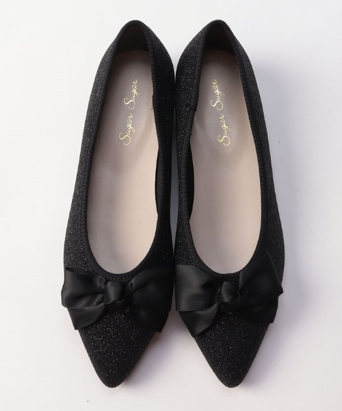 Sugar Sugar（シュガーシュガー）の「【SUGAR SUGARシュガーシュガー】ポインテッドリボンフラットパンプス（パンプス・レディース・アイボリー/ブラック/ブラック系その他・S/M/L/LL）」の22枚目の写真