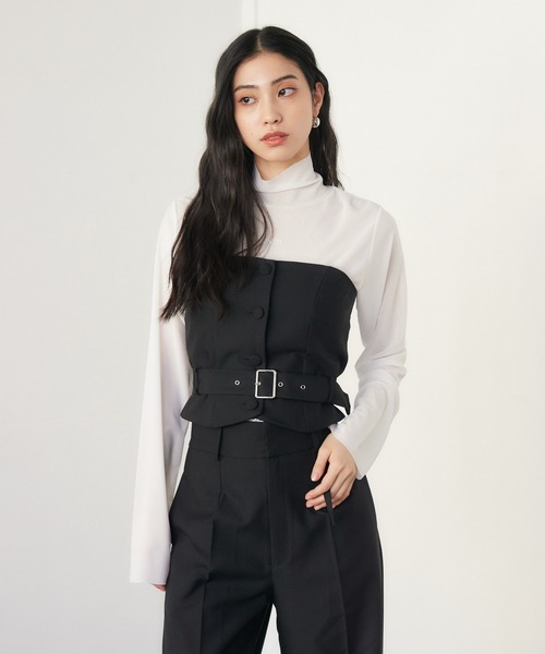 ENVYM（アンビー）の「ベルトポイントビスチェ（その他トップス・レディース・ブラック/グレー・FREE）」の6枚目の写真