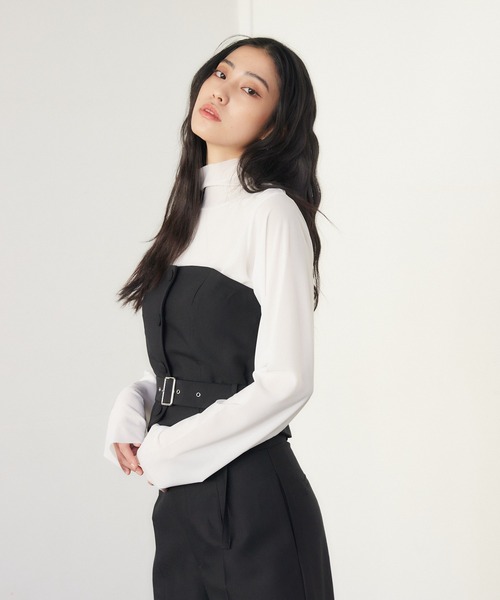 ENVYM（アンビー）の「ベルトポイントビスチェ（その他トップス・レディース・ブラック/グレー・FREE）」の7枚目の写真