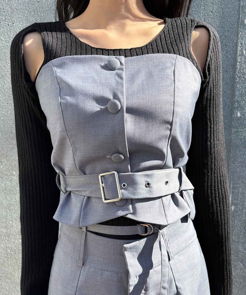 ENVYM（アンビー）の「ベルトポイントビスチェ（その他トップス・レディース・ブラック/グレー・FREE）」の17枚目の写真
