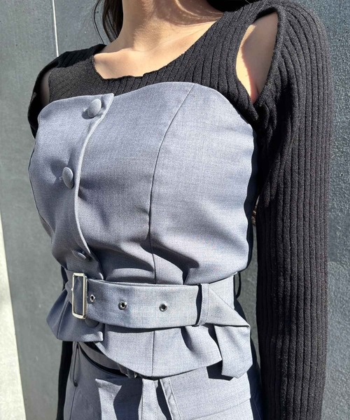 ENVYM（アンビー）の「ベルトポイントビスチェ（その他トップス・レディース・ブラック/グレー・FREE）」の20枚目の写真