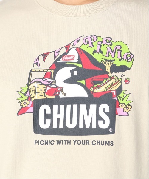 CHUMS(チャムス)の「CHUMS/チャムス Tシャツ 半袖 ブービーバード ピクニックモチーフ フロントプリント クルーネック CH01-2347(Tシャツ/カットソー・メンズ・ベージュ/ホワイト/レッド/ブルー/ブラック・2XL/XL/L/M)」の18枚目の写真