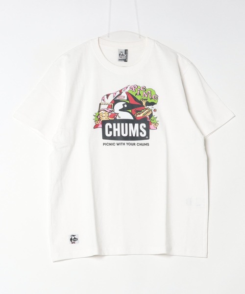 CHUMS(チャムス)の「CHUMS/チャムス Tシャツ 半袖 ブービーバード ピクニックモチーフ フロントプリント クルーネック CH01-2347(Tシャツ/カットソー・メンズ・ベージュ/ホワイト/レッド/ブルー/ブラック・2XL/XL/L/M)」の22枚目の写真