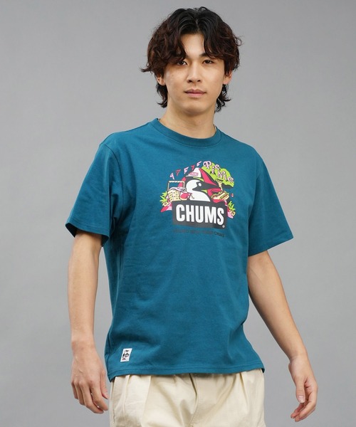 CHUMS(チャムス)の「CHUMS/チャムス Tシャツ 半袖 ブービーバード ピクニックモチーフ フロントプリント クルーネック CH01-2347(Tシャツ/カットソー・メンズ・ベージュ/ホワイト/レッド/ブルー/ブラック・2XL/XL/L/M)」の14枚目の写真