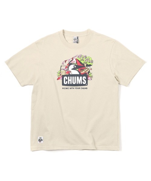 CHUMS(チャムス)の「CHUMS/チャムス Tシャツ 半袖 ブービーバード ピクニックモチーフ フロントプリント クルーネック CH01-2347(Tシャツ/カットソー・メンズ・ベージュ/ホワイト/レッド/ブルー/ブラック・2XL/XL/L/M)」の13枚目の写真