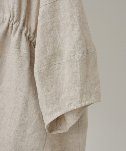 BEARDSLEY（ビアズリー）の「袖ぷっくりリネンシアージャケット（ノーカラージャケット・レディース・ベージュ/ブラック・FREE）」の9枚目の写真