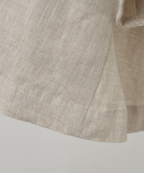 BEARDSLEY（ビアズリー）の「袖ぷっくりリネンシアージャケット（ノーカラージャケット・レディース・ベージュ/ブラック・FREE）」の10枚目の写真