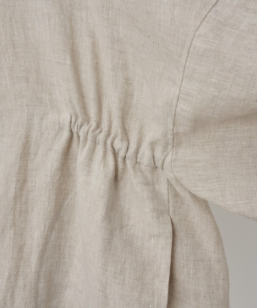 BEARDSLEY（ビアズリー）の「袖ぷっくりリネンシアージャケット（ノーカラージャケット・レディース・ベージュ/ブラック・FREE）」の11枚目の写真