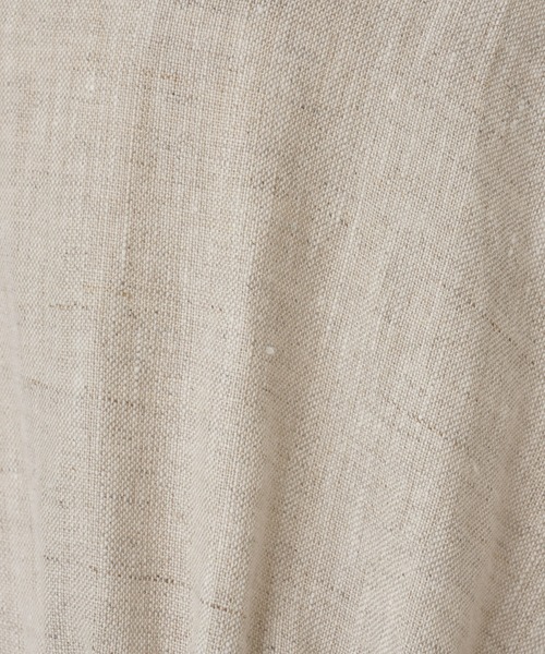 BEARDSLEY（ビアズリー）の「袖ぷっくりリネンシアージャケット（ノーカラージャケット・レディース・ベージュ/ブラック・FREE）」の5枚目の写真