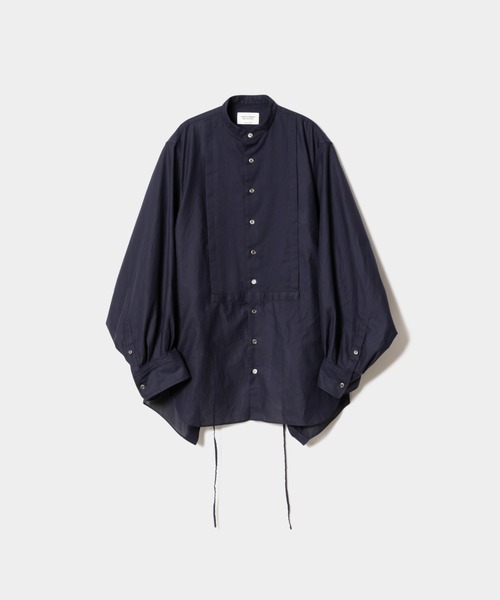 beautiful people - ビューティフルピープル ピローストライプカバートップ ブラウス 34 セール】double-end lipstop organdy pajamasshirt（シャツ