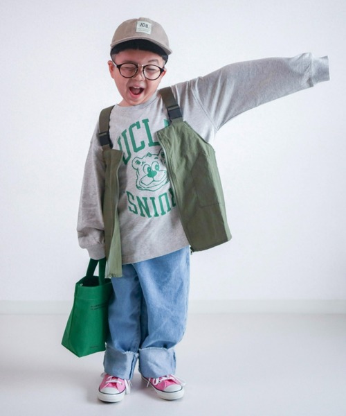 UCLA（ユーシーエルエー）の「【WEB限定】【KIDS】【UCLA】TYPY別注カレッジ風プリントボリュームスリーブロンTee（Tシャツ/カットソー・キッズ・チャコールグレー/アイボリー・LARGE/MEDIUM/SMALL/XX-LARGE/X-LARGE）」の2枚目の写真