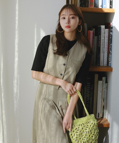 N.(N. Natural Beauty Basic)(エヌエヌナチュラルビューティーベーシック)の「◆透かし編みペーパートートバッグ(トートバッグ・レディース・ベージュ/イエロー・フリ-)」の20枚目の写真