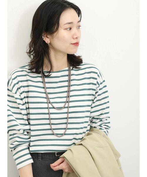 専用　Samansa Mos2 ボーダー長袖Tシャツ Samansa Mos2 blue（サマンサモスモスブルー）の「ボーダーロンT（T