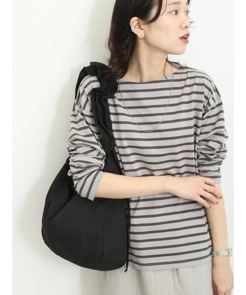 Samansa Mos2 blue(サマンサモスモスブルー)の「ボーダーロンT(Tシャツ/カットソー・レディース・ピンク/グリーン/ブルー/オフホワイト/グレー・F)」の12枚目の写真