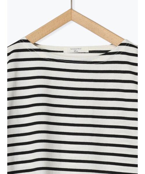Samansa Mos2 blue(サマンサモスモスブルー)の「ボーダーロンT(Tシャツ/カットソー・レディース・ピンク/グリーン/ブルー/オフホワイト/グレー・F)」の14枚目の写真