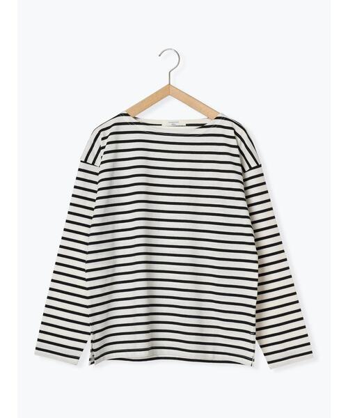 Samansa Mos2 blue(サマンサモスモスブルー)の「ボーダーロンT(Tシャツ/カットソー・レディース・ピンク/グリーン/ブルー/オフホワイト/グレー・F)」の7枚目の写真