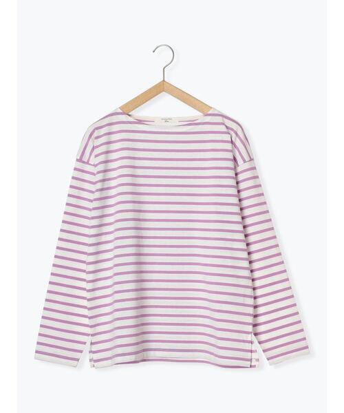 Samansa Mos2 blue(サマンサモスモスブルー)の「ボーダーロンT(Tシャツ/カットソー・レディース・ピンク/グリーン/ブルー/オフホワイト/グレー・F)」の9枚目の写真