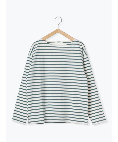 Samansa Mos2 blue(サマンサモスモスブルー)の「ボーダーロンT(Tシャツ/カットソー・レディース・ピンク/グリーン/ブルー/オフホワイト/グレー・F)」の10枚目の写真