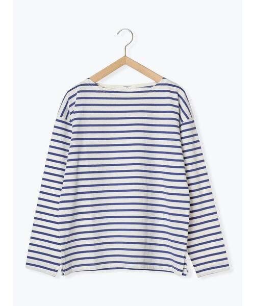 Samansa Mos2 blue(サマンサモスモスブルー)の「ボーダーロンT(Tシャツ/カットソー・レディース・ピンク/グリーン/ブルー/オフホワイト/グレー・F)」の11枚目の写真