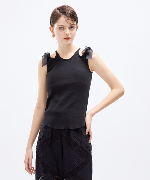 DEICY（デイシー）の「カットアウトリボンカットソー（Tシャツ/カットソー・レディース・ブラック/ライトベージュ・FREE）」の21枚目の写真