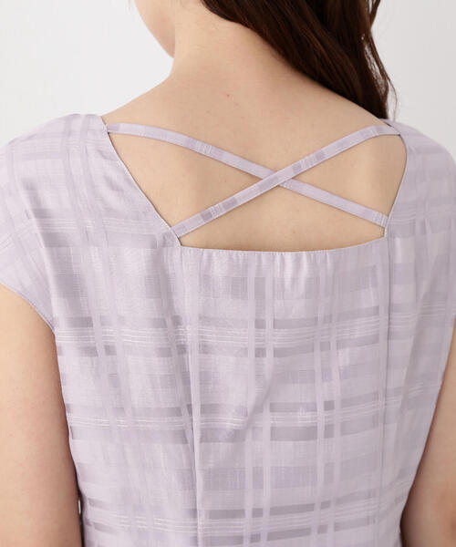 PROPORTION BODY DRESSING(プロポーションボディドレッシング)の「シアーチェックフレンチスリーブワンピース / 1214140413(ワンピース・レディース・ブラック/グレー/ブルー・SMALL/MEDIUM)」の19枚目の写真