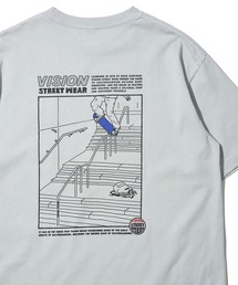 【VISION STREET WEAR】オリジナルグラフィック スクエアイラストプリントTシャツ / バックプリント