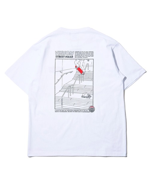 VISION STREET WEAR(ヴィジョンストリートウェア)の「【VISION STREET WEAR】オリジナルグラフィック スクエアイラストプリントTシャツ / バックプリント(Tシャツ/カットソー・レディース・ホワイト/ライトグレー/ブラック・MEDIUM/LARGE/X-LARGE)」の5枚目の写真