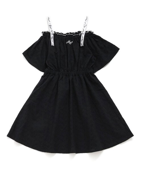 algy（アルジー）の「オフショル風肩りぼんワンピ（ワンピース・キッズ・ベージュ/ブラック/サックスブルー・X-SMALL/MEDIUM/SMALL/XX-SMALL）」の11枚目の写真