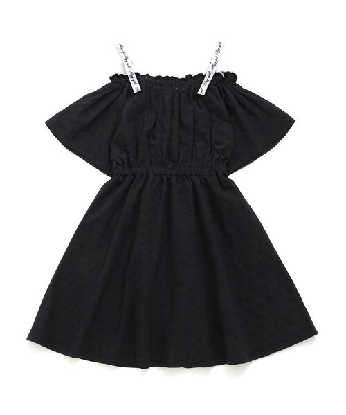 algy（アルジー）の「オフショル風肩りぼんワンピ（ワンピース・キッズ・ベージュ/ブラック/サックスブルー・X-SMALL/MEDIUM/SMALL/XX-SMALL）」の15枚目の写真