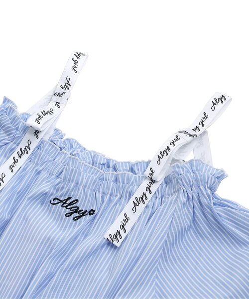 algy（アルジー）の「オフショル風肩りぼんワンピ（ワンピース・キッズ・ベージュ/ブラック/サックスブルー・X-SMALL/MEDIUM/SMALL/XX-SMALL）」の5枚目の写真