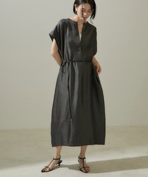 SALON adam et rope' | [24SS]シャイニーツイルカフタンワンピース【セットアップ対応】(ワンピース)