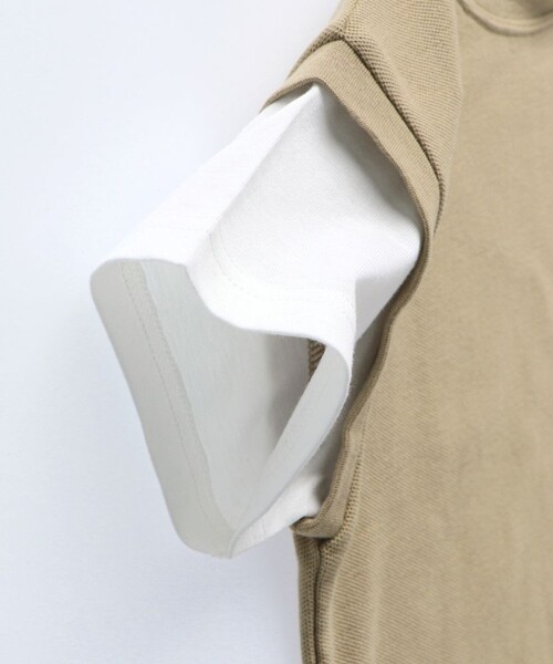 BRANSHES（ブランシェス）の「重ね着風鹿の子半袖Tシャツ（Tシャツ/カットソー・キッズ・グレー/ベージュ/ブラック・150/140/130/80/120/110/100/90）」の14枚目の写真