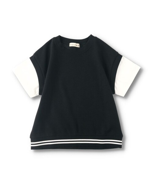 BRANSHES（ブランシェス）の「重ね着風鹿の子半袖Tシャツ（Tシャツ/カットソー・キッズ・グレー/ベージュ/ブラック・150/140/130/80/120/110/100/90）」の21枚目の写真