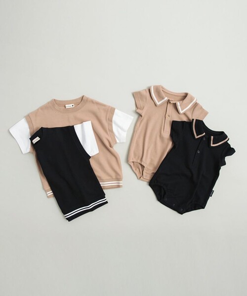 BRANSHES（ブランシェス）の「重ね着風鹿の子半袖Tシャツ（Tシャツ/カットソー・キッズ・グレー/ベージュ/ブラック・150/140/130/80/120/110/100/90）」の20枚目の写真