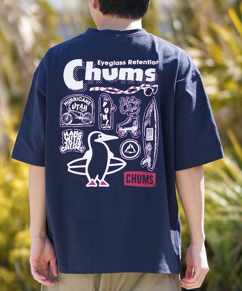 CHUMS(チャムス)の「【ムラサキスポーツ限定】CHUMS/チャムス 半袖Tシャツ バックプリント CH01-2413(Tシャツ/カットソー・メンズ・グレイッシュベージュ/ブラック/ホワイト/ブルーグリーン/ライトベージュ/チャコール/ネイビー・S/M/L/XL)」の6枚目の写真