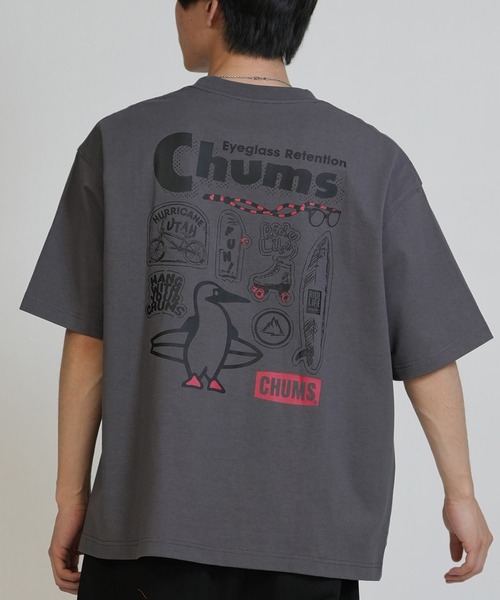 CHUMS(チャムス)の「【ムラサキスポーツ限定】CHUMS/チャムス 半袖Tシャツ バックプリント CH01-2413(Tシャツ/カットソー・メンズ・グレイッシュベージュ/ブラック/ホワイト/ブルーグリーン/ライトベージュ/チャコール/ネイビー・S/M/L/XL)」の3枚目の写真