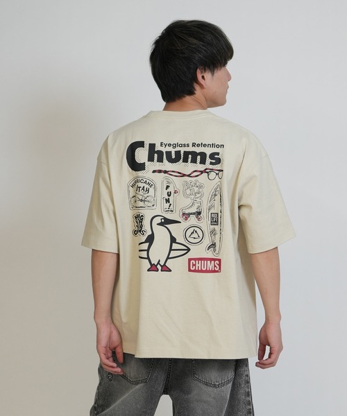 CHUMS(チャムス)の「【ムラサキスポーツ限定】CHUMS/チャムス 半袖Tシャツ バックプリント CH01-2413(Tシャツ/カットソー・メンズ・グレイッシュベージュ/ブラック/ホワイト/ブルーグリーン/ライトベージュ/チャコール/ネイビー・S/M/L/XL)」の18枚目の写真