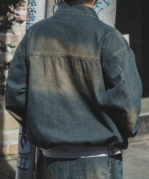 kutir(クティール)の「【低身長だからカッコよく着こなせるアイテム】ドローコード付きデニムジャケット(セットアップ着用可能)(デニムジャケット・メンズ・ブラック/ダークインディゴブルー・SMALL/MEDIUM)」の3枚目の写真