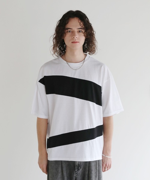 ASTRONOMY（アストロノミー）の「Buyer's Select/切替五分袖ビッグシルエットTシャツ（Tシャツ/カットソー・メンズ・ブラック/ホワイト・M/L）」の20枚目の写真