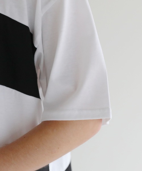 ASTRONOMY（アストロノミー）の「Buyer's Select/切替五分袖ビッグシルエットTシャツ（Tシャツ/カットソー・メンズ・ブラック/ホワイト・M/L）」の5枚目の写真