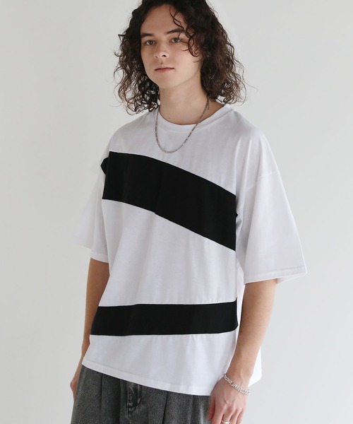 ASTRONOMY（アストロノミー）の「Buyer's Select/切替五分袖ビッグシルエットTシャツ（Tシャツ/カットソー・メンズ・ブラック/ホワイト・M/L）」の10枚目の写真