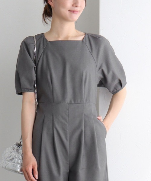 Pierrot（ピエロ）の「パフスリーブオールインワン（つなぎ/オールインワン・レディース・ブラック/チャコール・PM/M/L）」の6枚目の写真