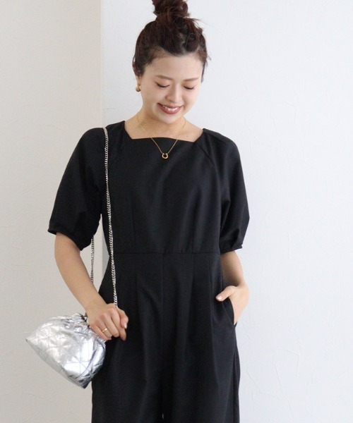 Pierrot（ピエロ）の「パフスリーブオールインワン（つなぎ/オールインワン・レディース・ブラック/チャコール・PM/M/L）」の14枚目の写真