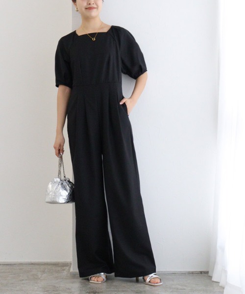 Pierrot（ピエロ）の「パフスリーブオールインワン（つなぎ/オールインワン・レディース・ブラック/チャコール・PM/M/L）」の15枚目の写真