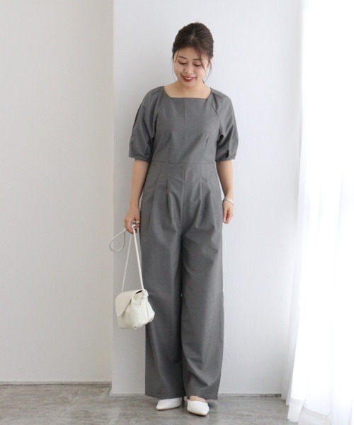 Pierrot（ピエロ）の「パフスリーブオールインワン（つなぎ/オールインワン・レディース・ブラック/チャコール・PM/M/L）」の11枚目の写真